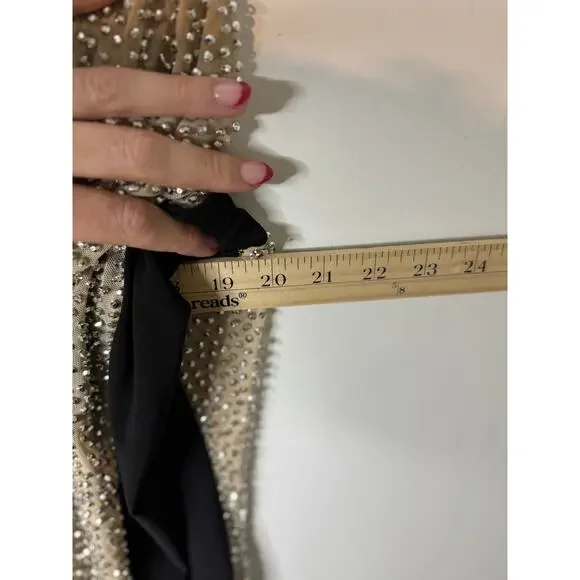 Xscape Black and Gold Long Sleeve Dress - Picture 9 of 13